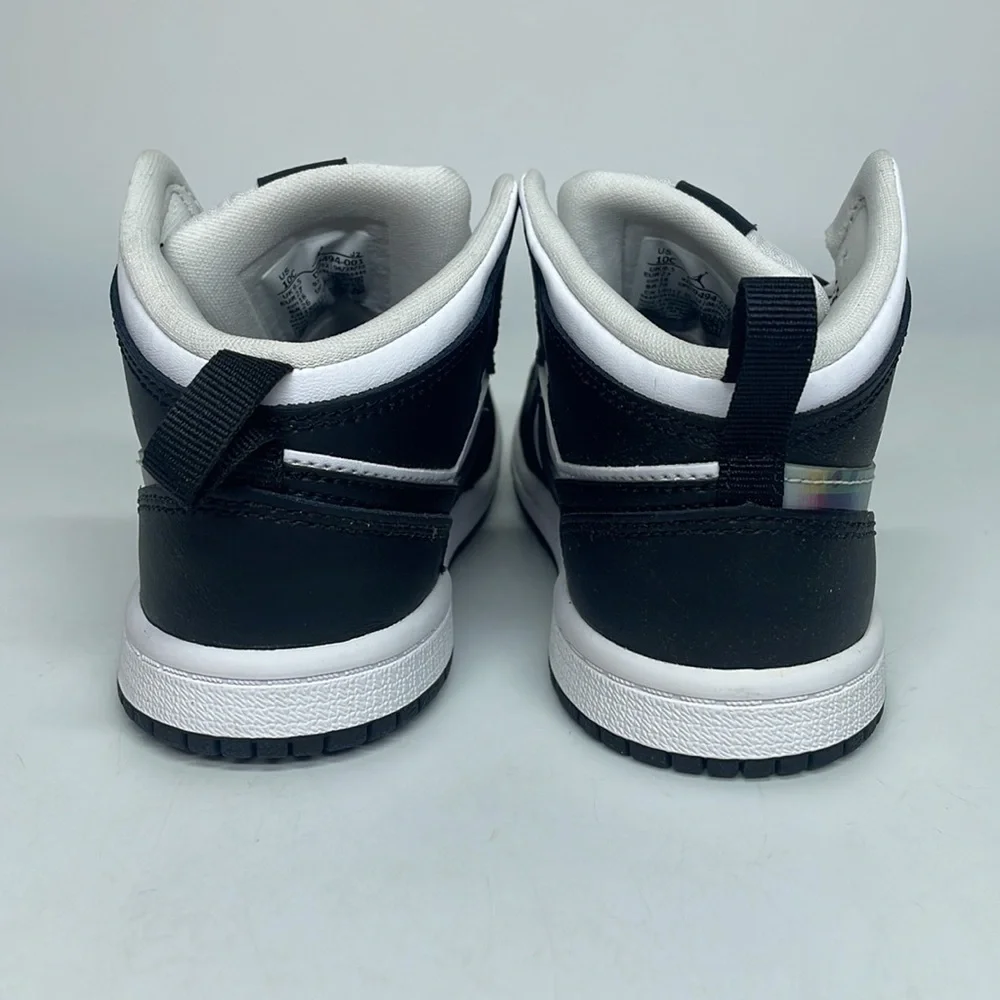 Nike Air Jordan 1 Mid TD “Hologram” Black/White Toddler Shoes DR9494-001 - Picture 4 of 5
